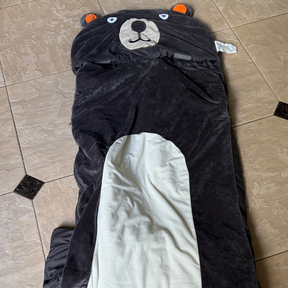 Bear-Themed Kids Sleep Sack - Black and Cream